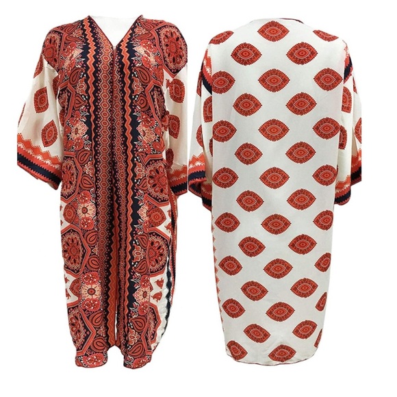 Women’s fashion red /white kimono - Picture 10 of 10